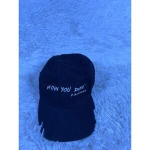 Friends Hat Cap Strap Back Black How You Doin Embroidered TV Show Mens One Size